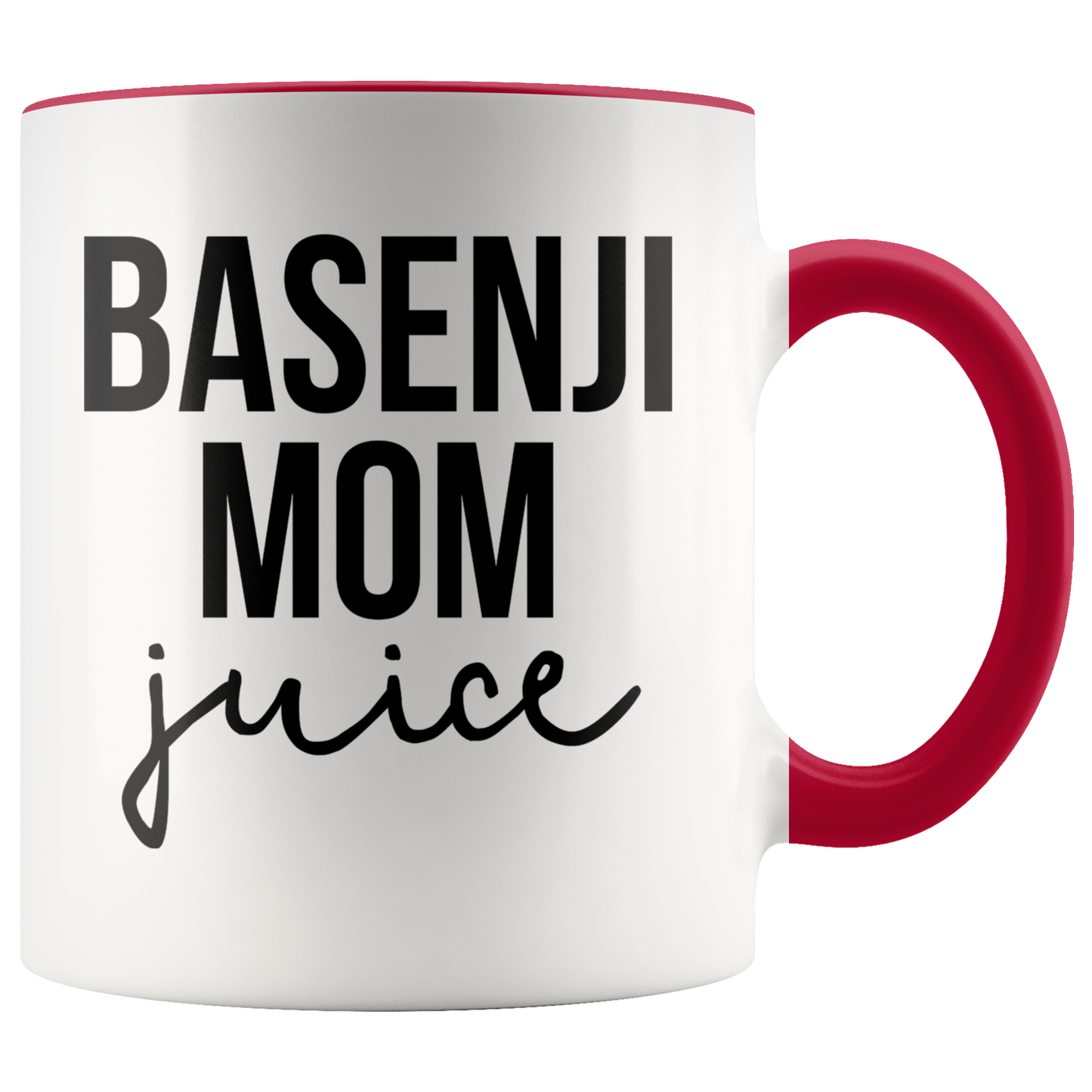 Basenji Mom Gifts, Coffee Mug, Two Tone Accent Cup, Birthday Gift for Men and Women