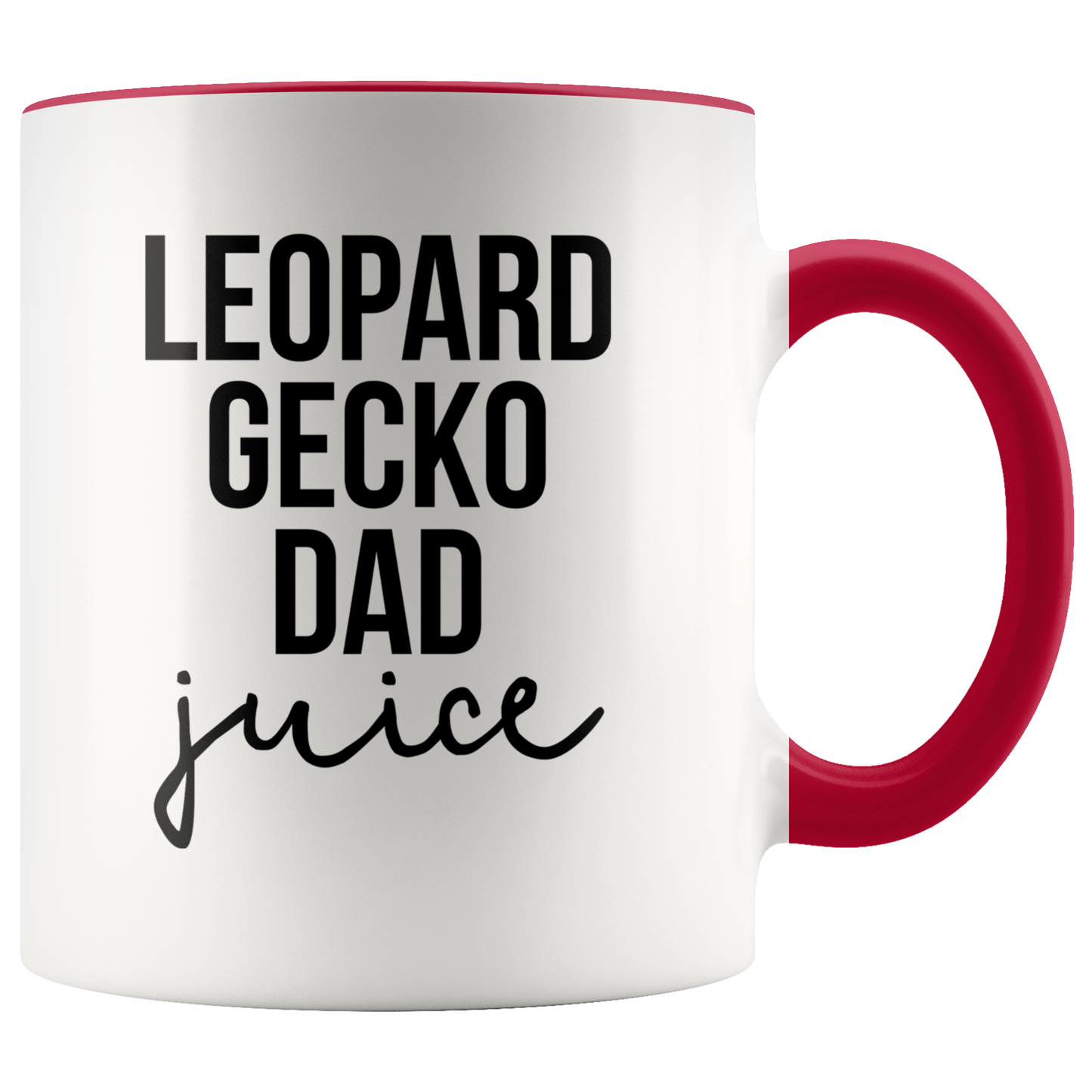 Leopard Gecko Dad Gifts, Coffee Mug, Two Tone Accent Cup, Birthday Gift for Men and Women