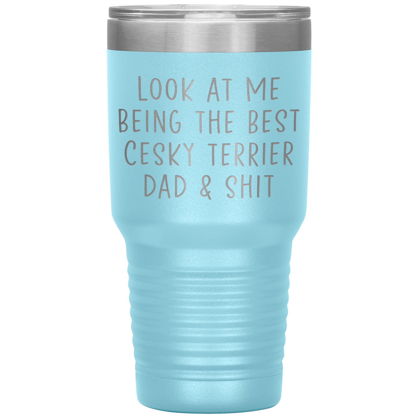 Cesky Terrier Dad Tumbler, Funny Travel Coffee Mug, Birthday Gifts for Men and Women