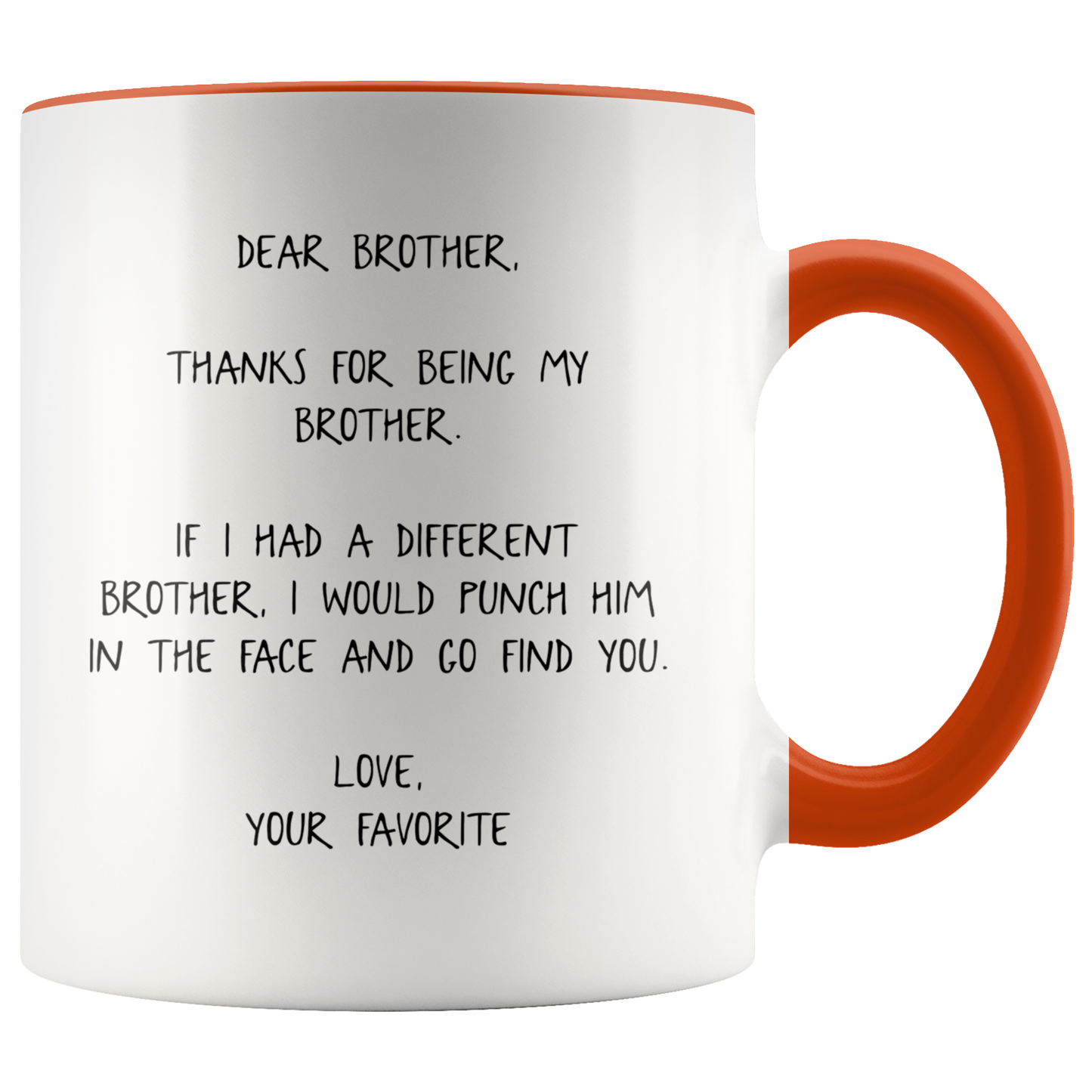 Brother Gifts, Coffee Mug, Two Tone Accent Cup, Birthday Gift for Men and Women