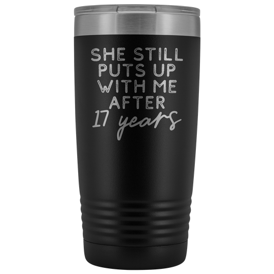 17th Anniversario Regalo 17 Anniversario Matrimonio Anniversario Caffè Tazza Divertente Marito Tumbler Regali per lui Anniversario per Men Cup