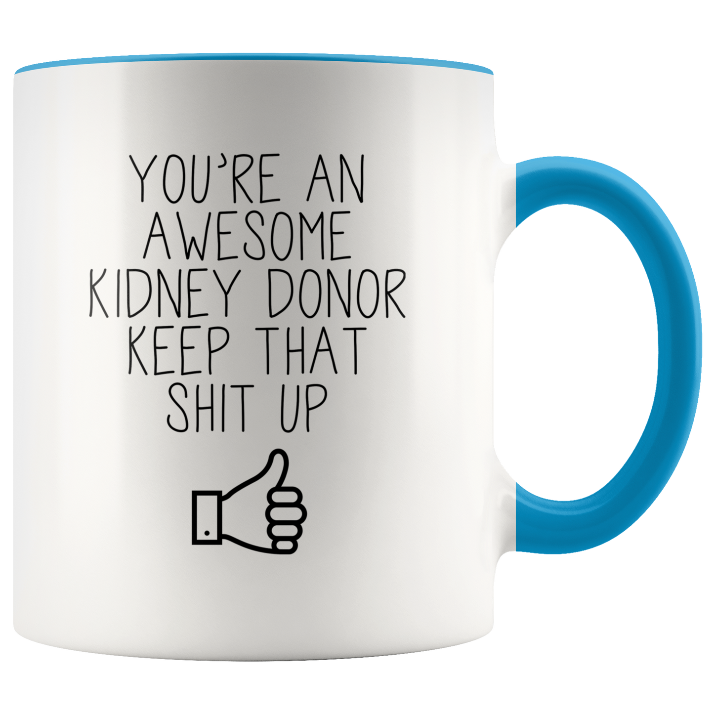 Kidney Donor Gifts, Organ Donor Coffee Mug, Two Tone Accent Cup, Birthday Gift for Men and Women