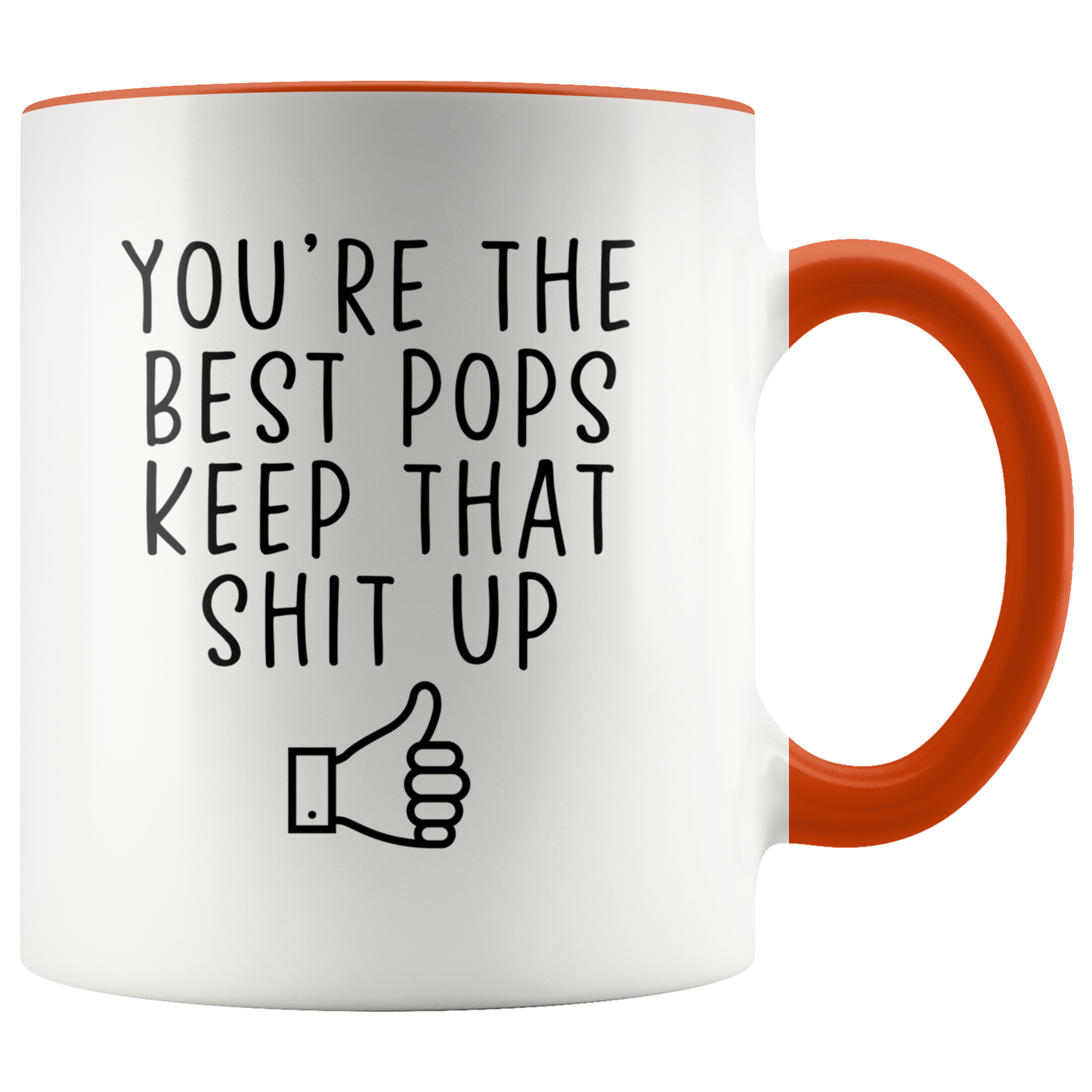 Pops Gifts, Coffee Mug, Two Tone Accent Cup, Birthday Gift for Men and Women