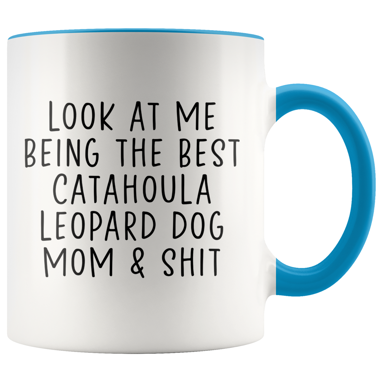 Catahoula Leopard Dog Mom Gifts, Coffee Mug, Two Tone Accent Cup, Birthday Gift for Men and Women