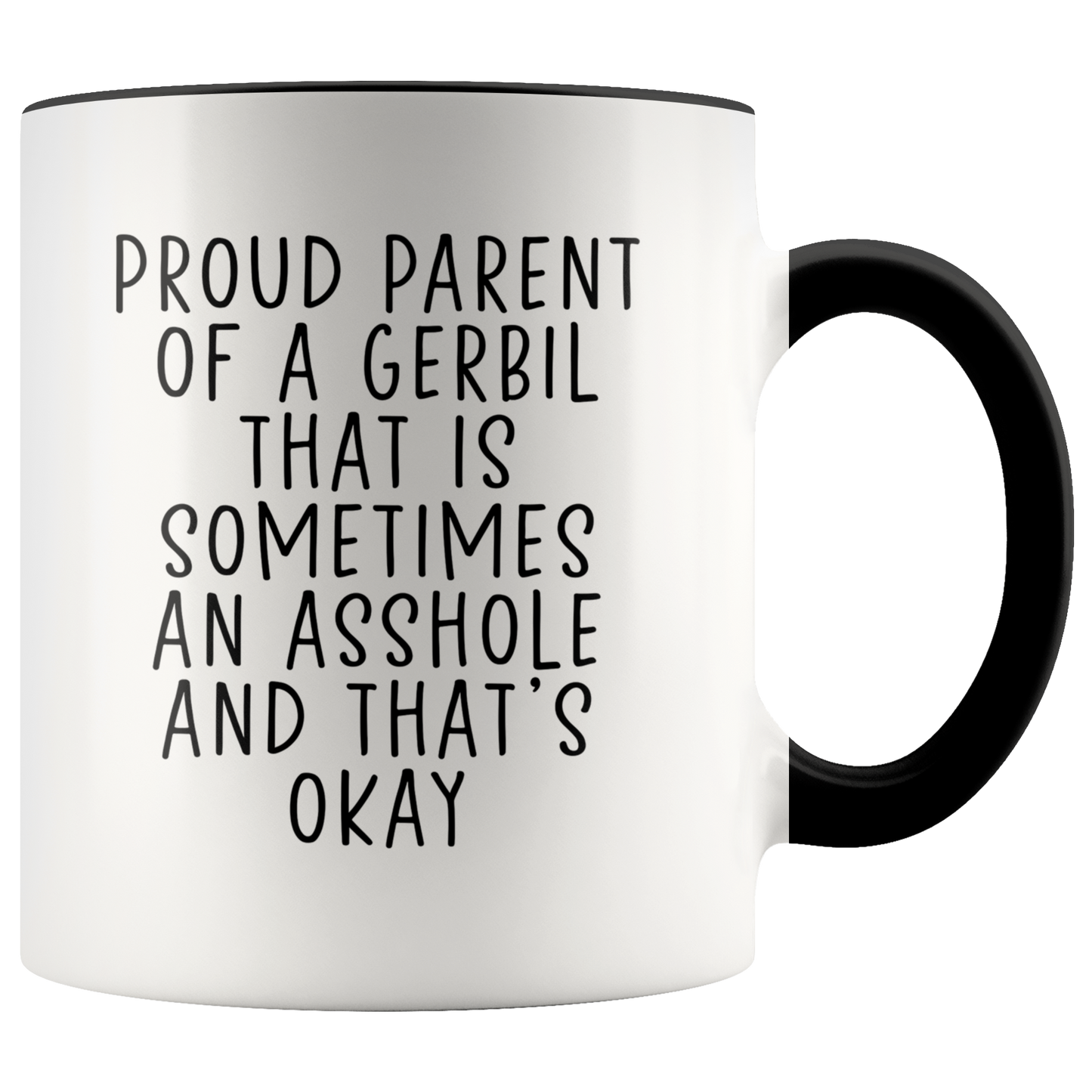 Gerbil Gifts, Coffee Mug, Two Tone Accent Cup, Birthday Gift for Men and Women