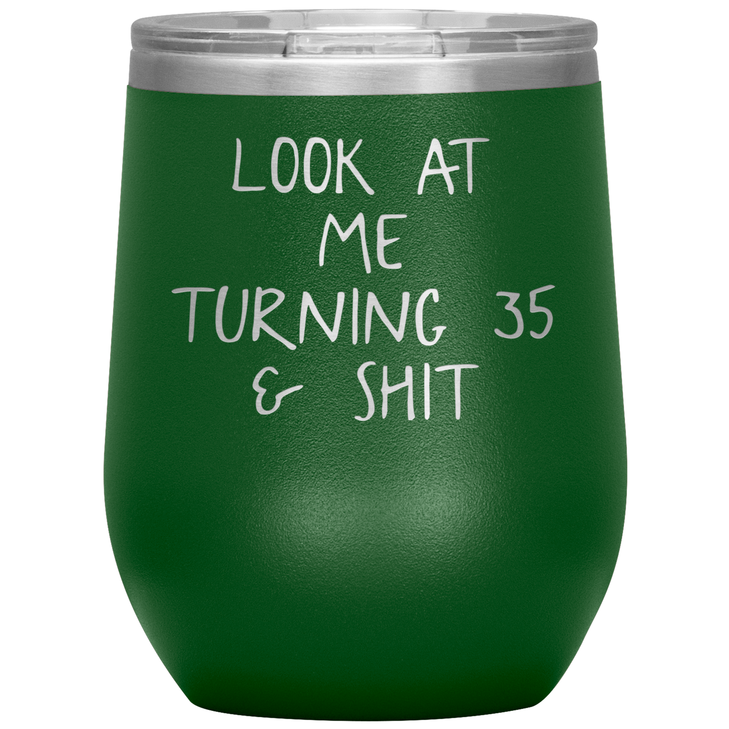 35th Birthday Wine Tumbler, 35th Birthday Gifts, Travel Wine Cup, Birthday Gifts for Men and Women