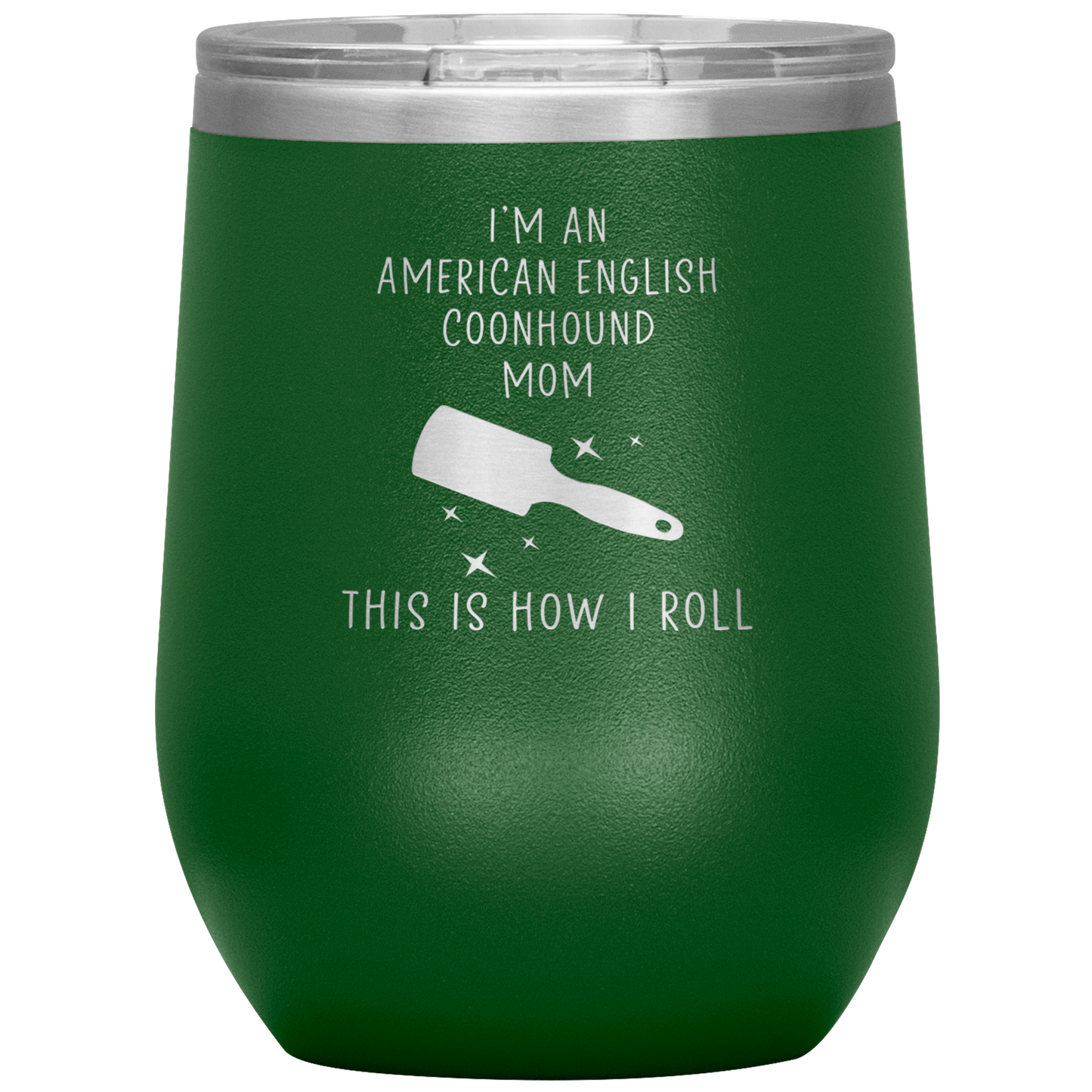 American English Coonhound Mom Wine Tumbler, Funny Travel Wine Cup, Birthday Gifts for Men and Women