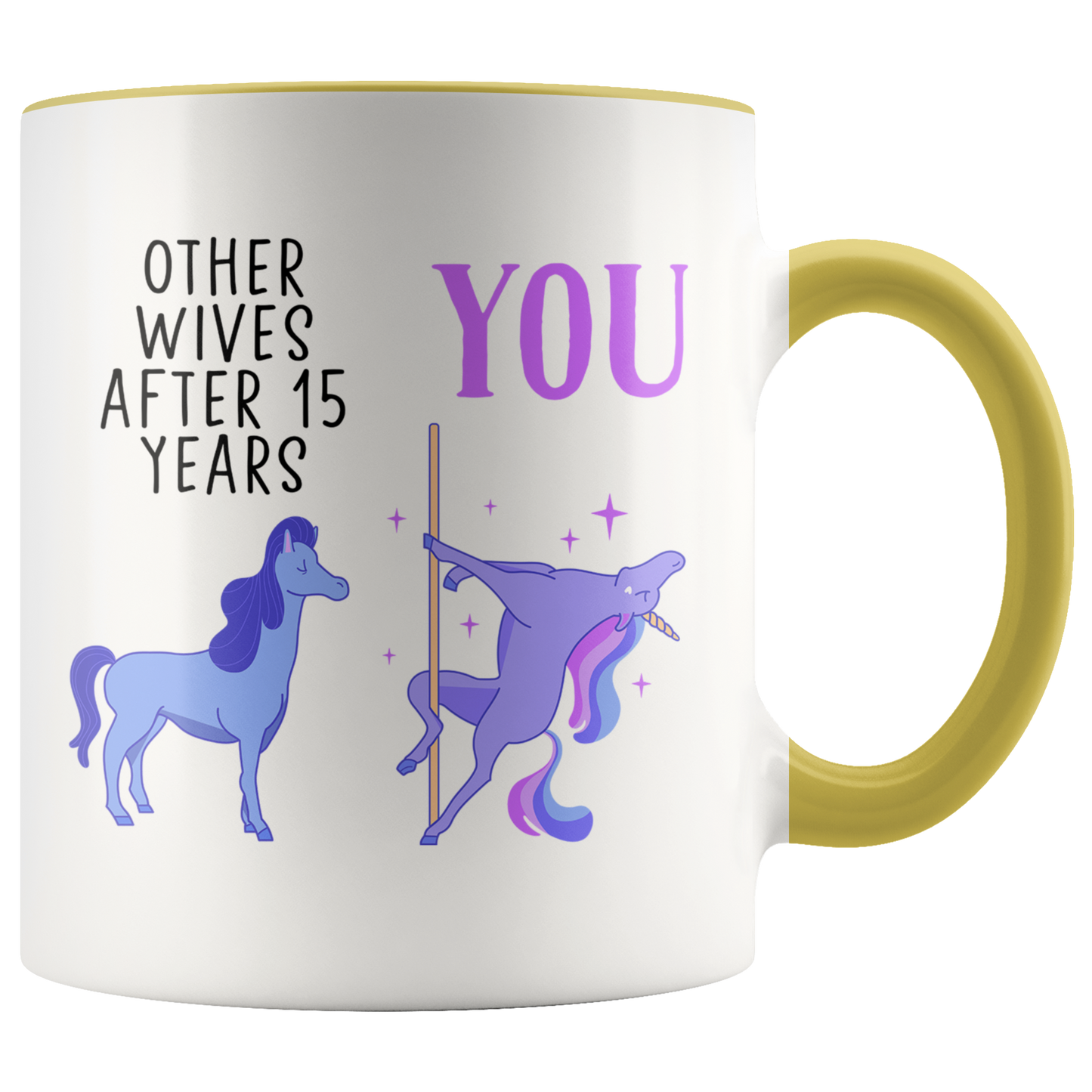 15th Anniversary Gifts, Coffee Mug, Two Tone Accent Cup, Birthday Gift for Men and Women