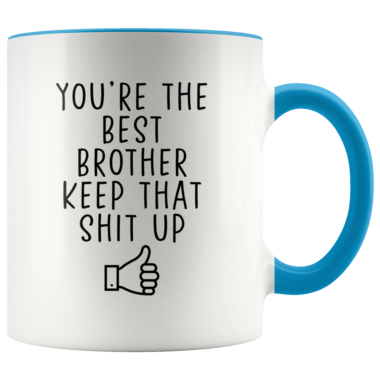 Brother Gifts, Coffee Mug, Two Tone Accent Cup, Birthday Gift for Men and Women