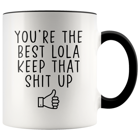 Lola Gifts, Coffee Mug, Two Tone Accent Cup, Birthday Gift for Men and Women