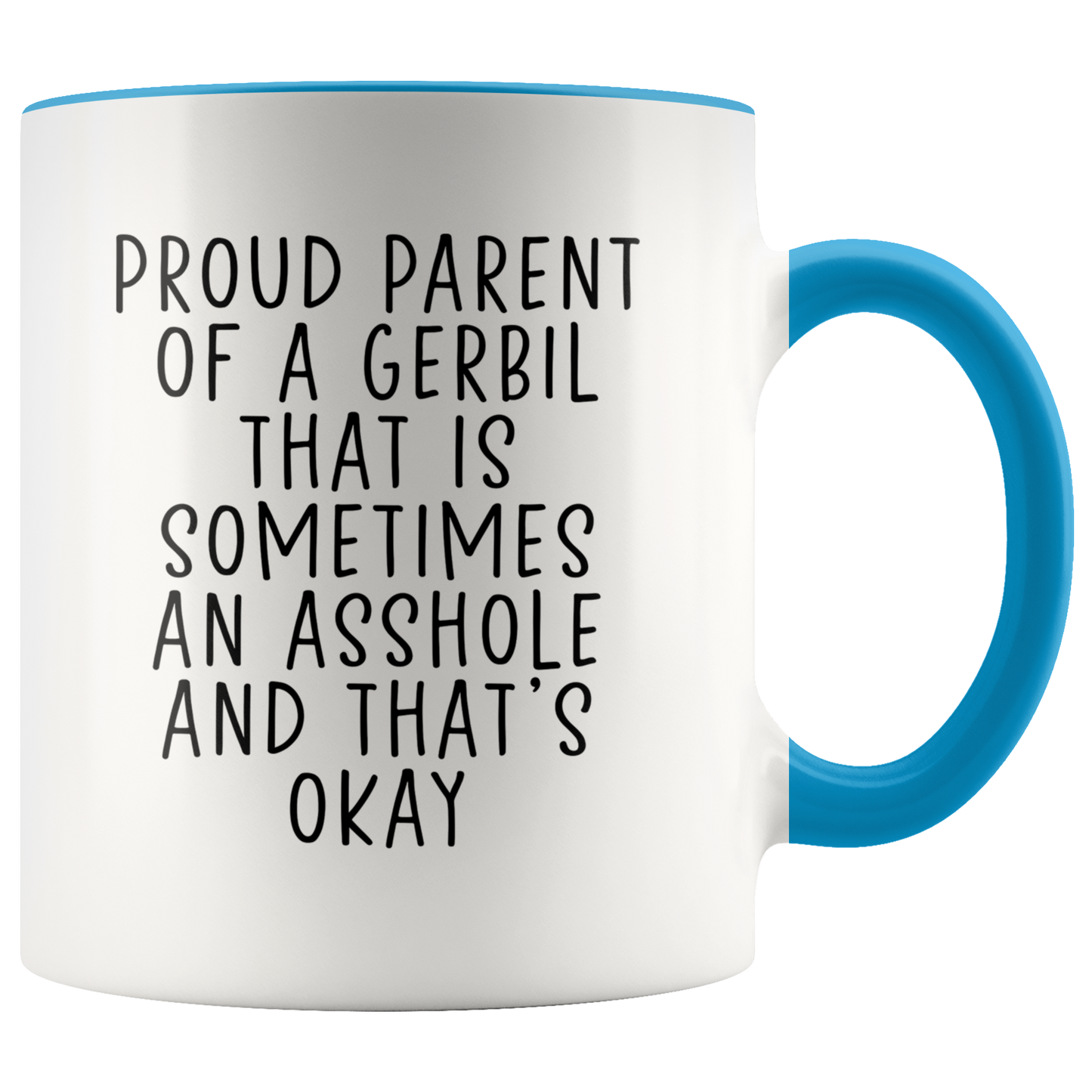 Gerbil Gifts, Coffee Mug, Two Tone Accent Cup, Birthday Gift for Men and Women