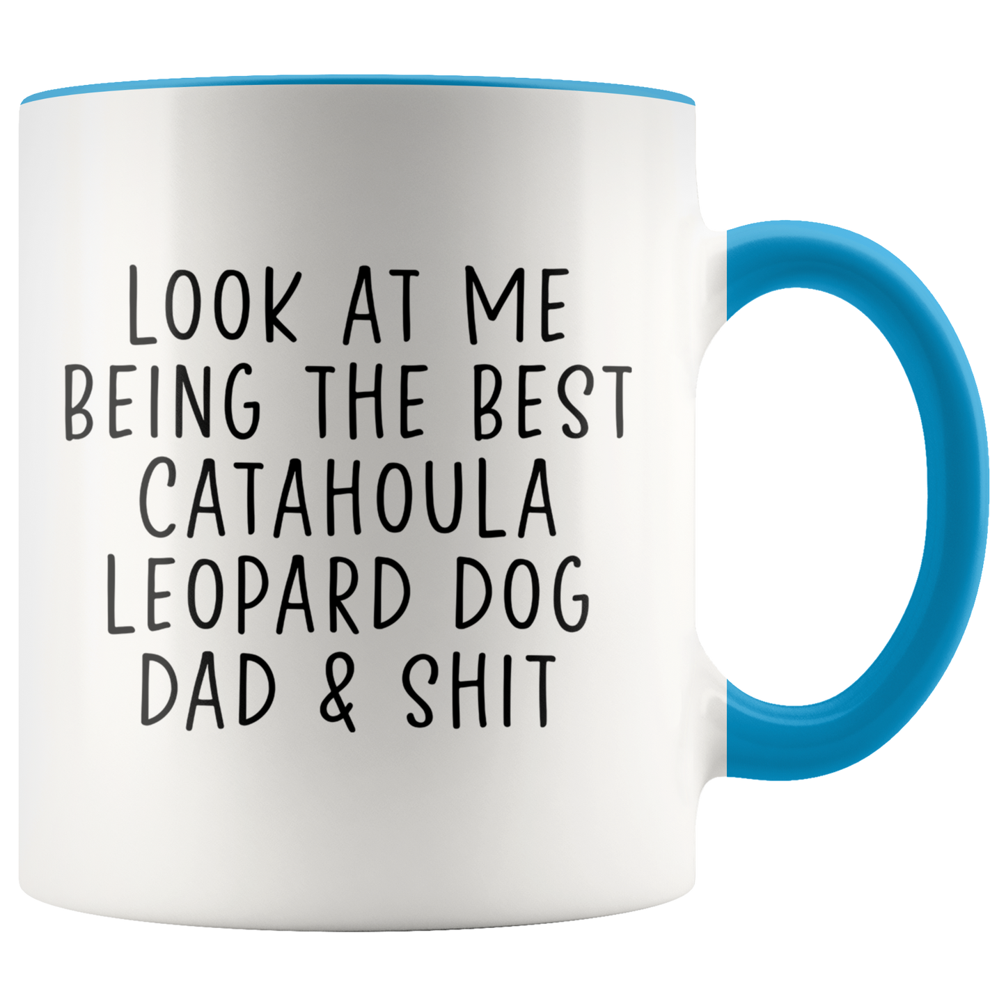 Catahoula Leopard Dog Dad Gifts, Coffee Mug, Two Tone Accent Cup, Birthday Gift for Men and Women