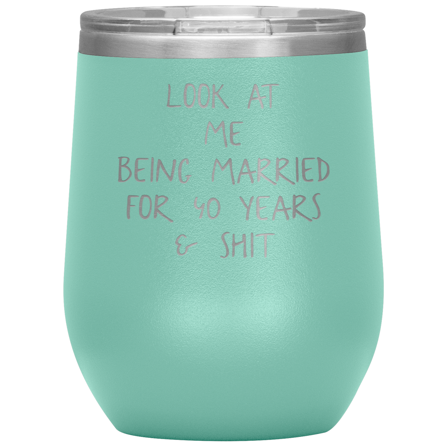 40th Anniversary Wine Tumbler, Gifts, Travel Wine Cup, Birthday Gifts for Men and Women