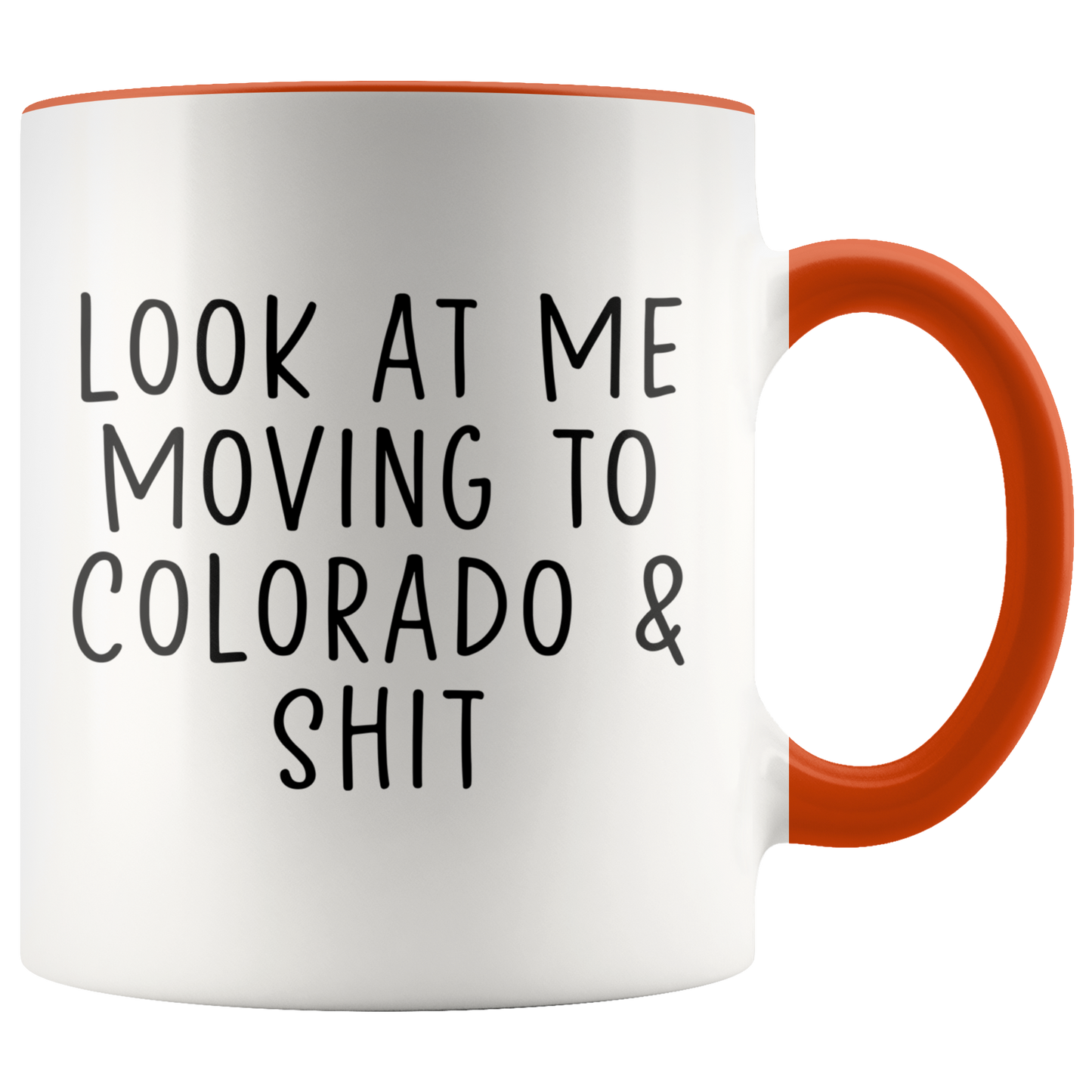 Moving to Colorado Gifts, Moving Away Coffee Mug, Two Tone Accent Cup, Birthday Gift for Men and Women