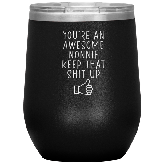 Nonnie Wine Tumbler, Nonnie Gifts, Travel Wine Cup, Birthday Gifts for Men and Women