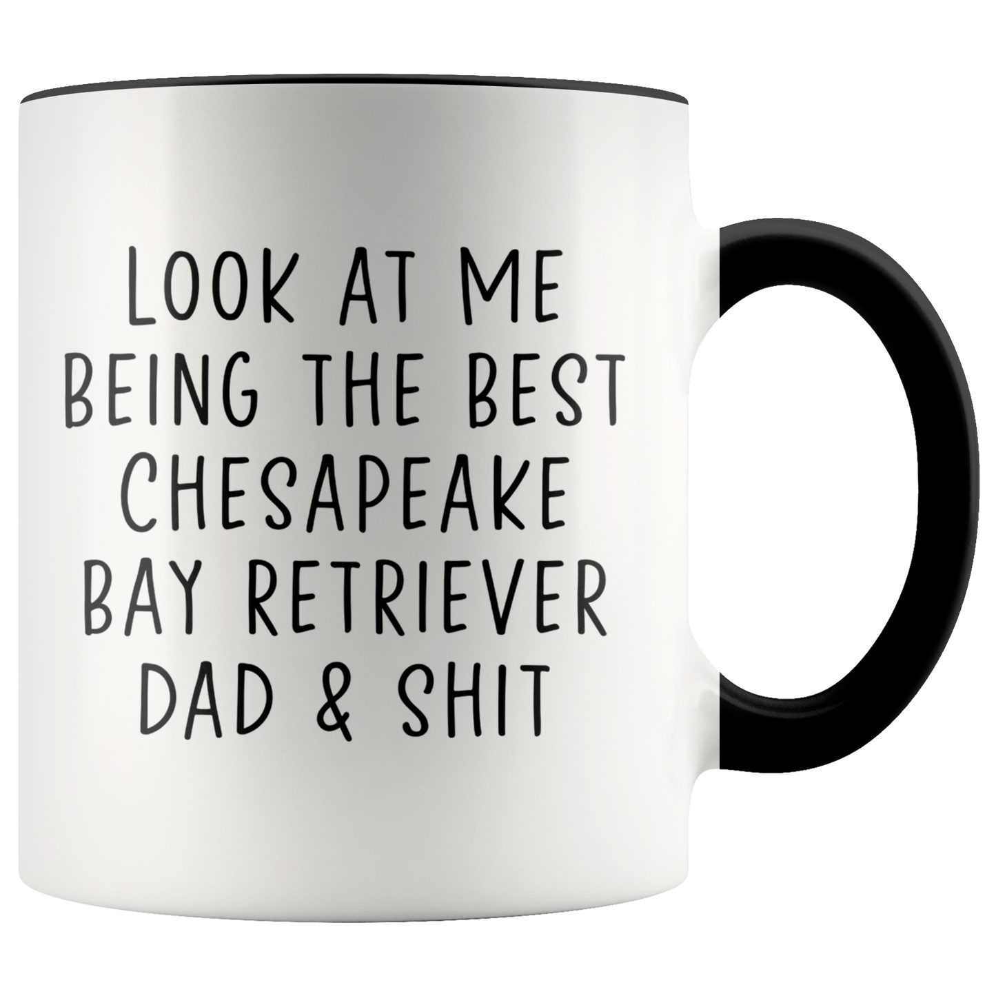 Chesapeake Bay Retriever Dad Gifts, Coffee Mug, Two Tone Accent Cup, Birthday Gift for Men and Women