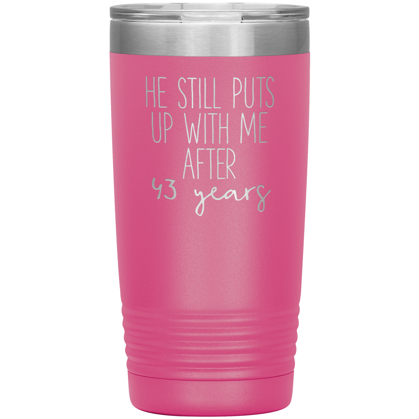 43rd Anniversary Gifts for Husband and Wife, Coffee Mug, Tumbler, Birthday Gifts for Men and Women