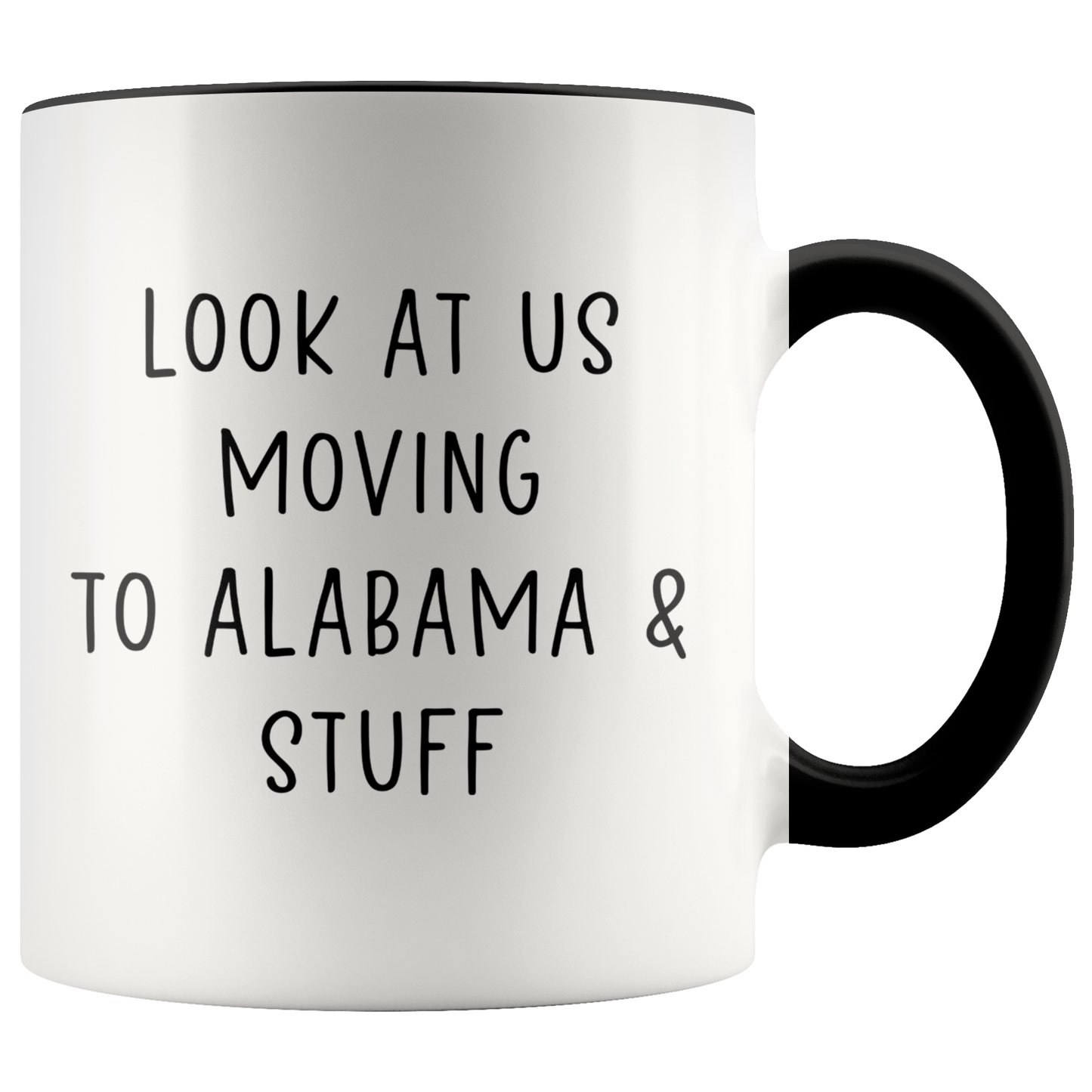 Moving to Alabama Gifts, Coffee Mug, Two Tone Accent Cup, Birthday Gift for Men and Women