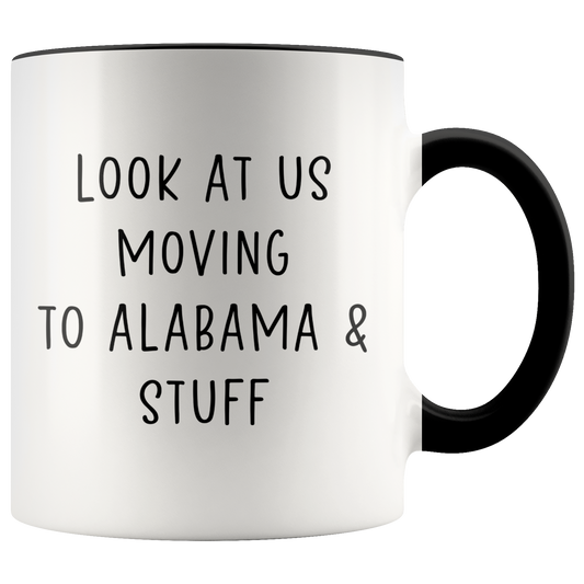 Moving to Alabama Gifts, Coffee Mug, Two Tone Accent Cup, Birthday Gift for Men and Women