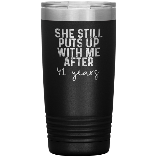 41st Anniversary Gifts for Husband, Coffee Mug, Tumbler, Birthday Gifts for Men and Women