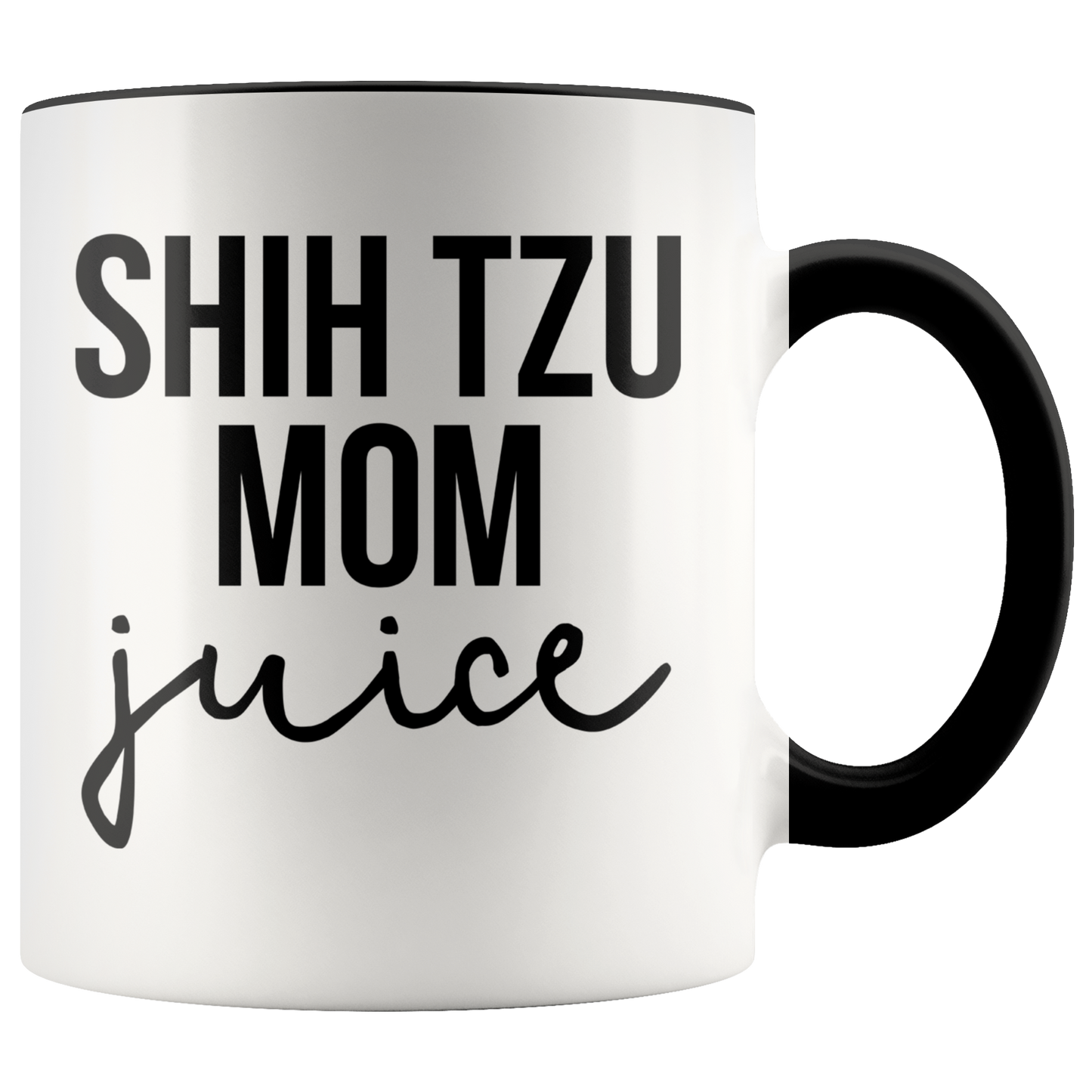 Shih Tzu Mom Gifts, Coffee Mug, Two Tone Accent Cup, Birthday Gift for Men and Women