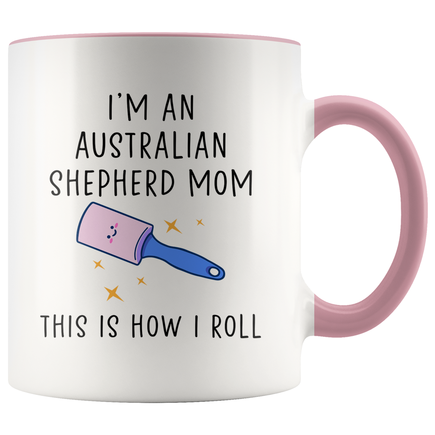 Australian Shepherd Mom Gifts, Coffee Mug, Two Tone Accent Cup, Birthday Gift for Men and Women