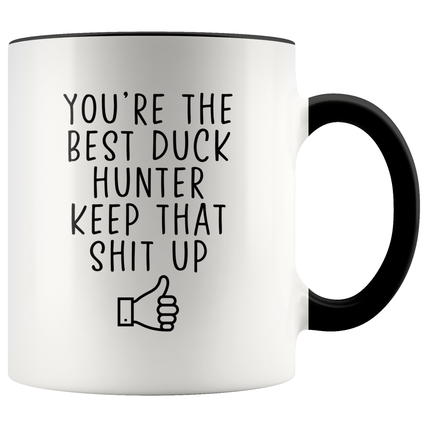 Duck Hunter Gifts, Coffee Mug, Two Tone Accent Cup, Birthday Gift for Men and Women