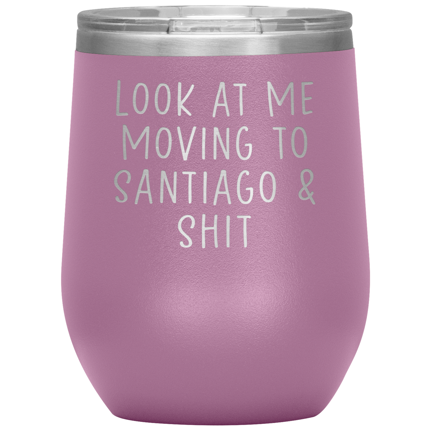 Moving to Santiago Chile Wine Tumbler, Funny Travel Wine Cup, Birthday Gifts for Men and Women