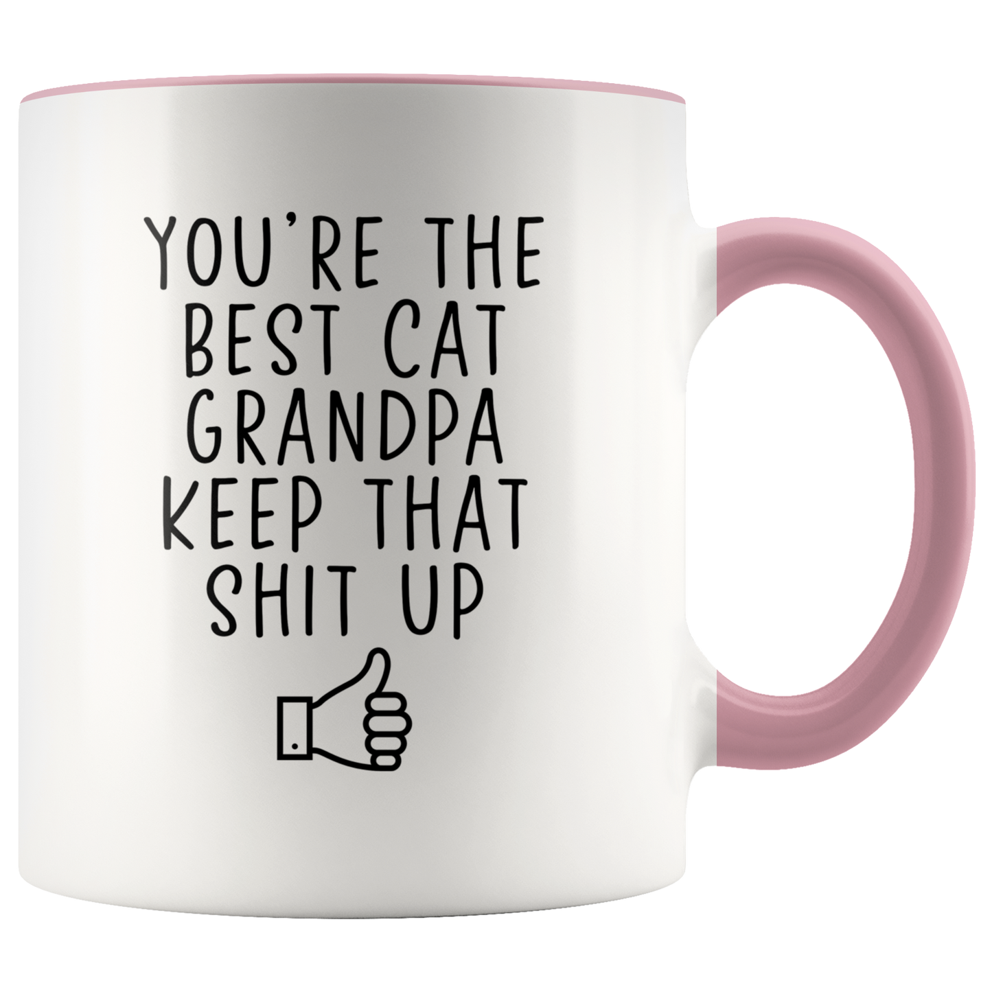 Cat Grandpa Gifts, Coffee Mug, Two Tone Accent Cup, Birthday Gift for Men and Women