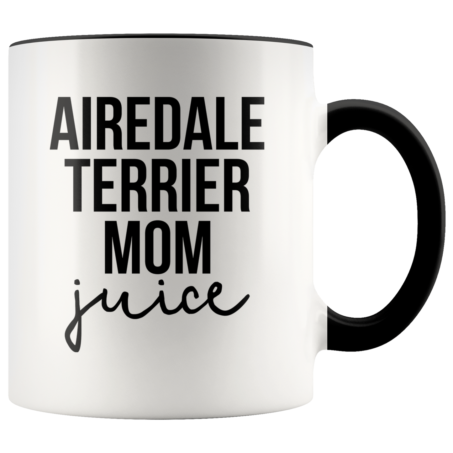 Airedale Terrier Mom Gifts, Coffee Mug, Two Tone Accent Cup, Birthday Gift for Men and Women