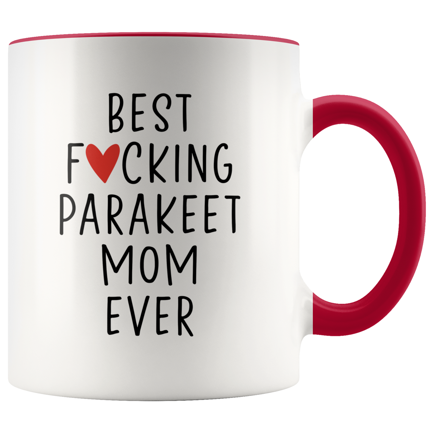 Parakeet Mom Gifts, Coffee Mug, Two Tone Accent Cup, Birthday Gift for Men and Women