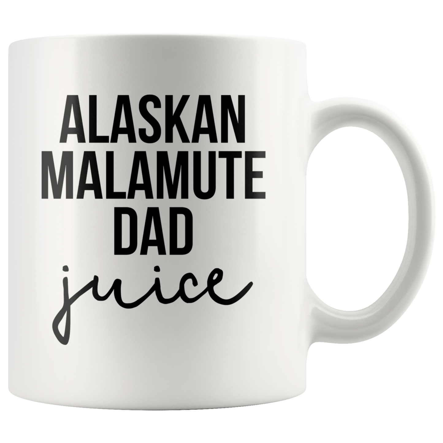 Alaskan Malamute Dad Gifts, Coffee Mug, Two Tone Accent Cup, Birthday Gift for Men and Women