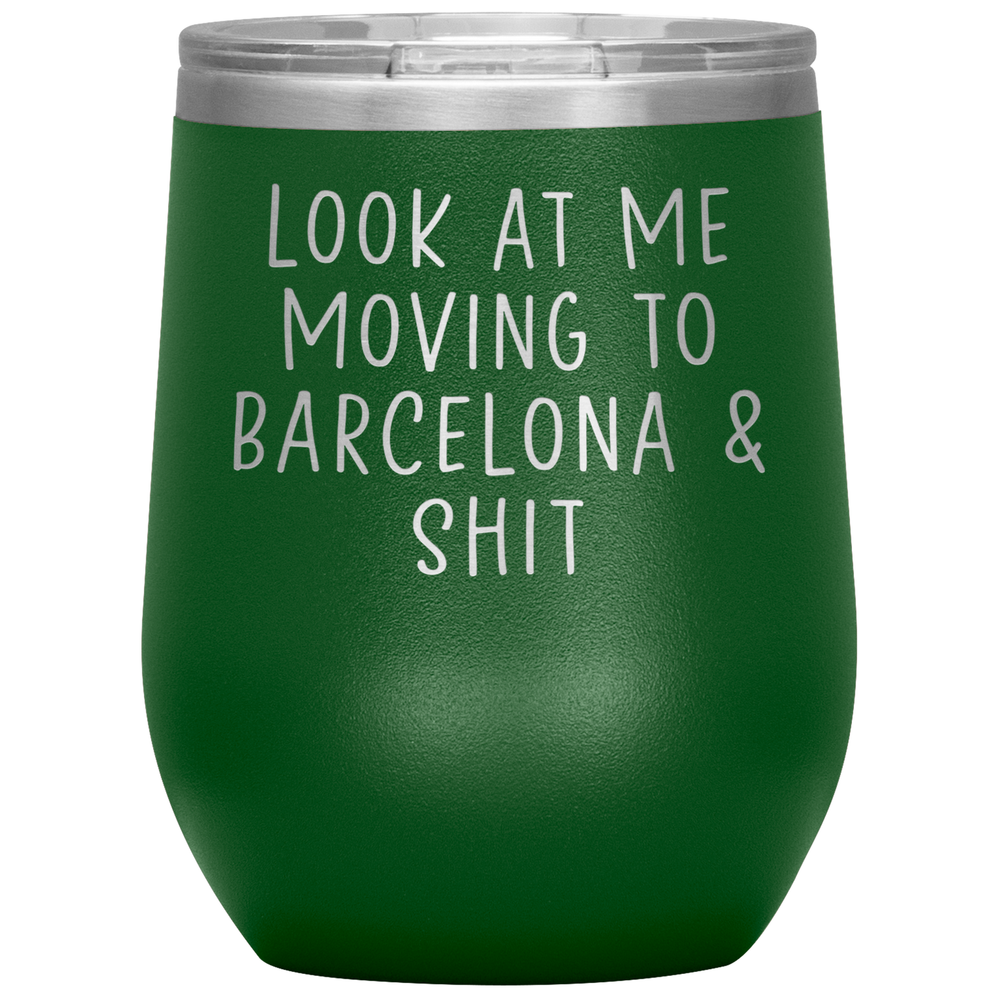 Moving to Barcelona Spain Wine Tumbler, Funny Moving Away Gifts, Housewarming Travel Wine Cup, Birthday Gifts for Men and Women