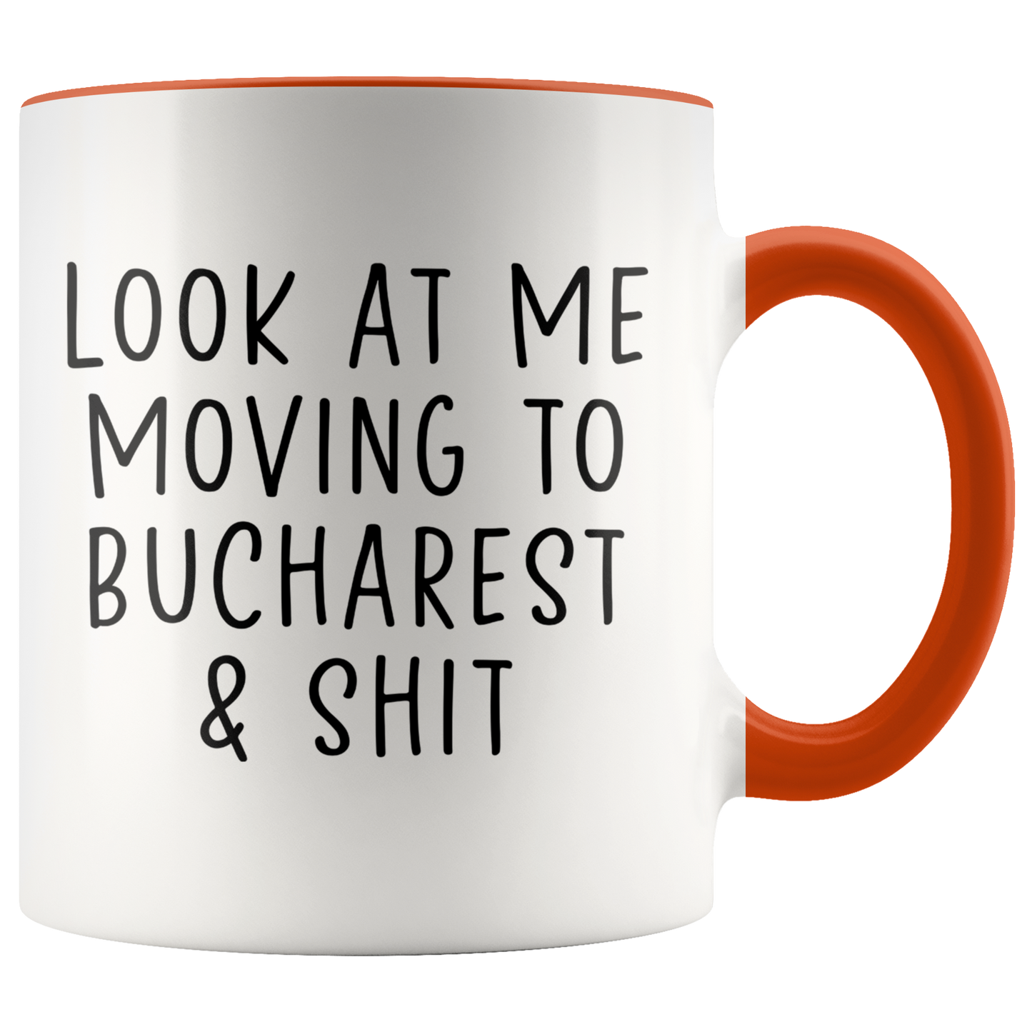 Moving to Bucharest Romania Gifts, Coffee Mug, Two Tone Accent Cup, Birthday Gift for Men and Women