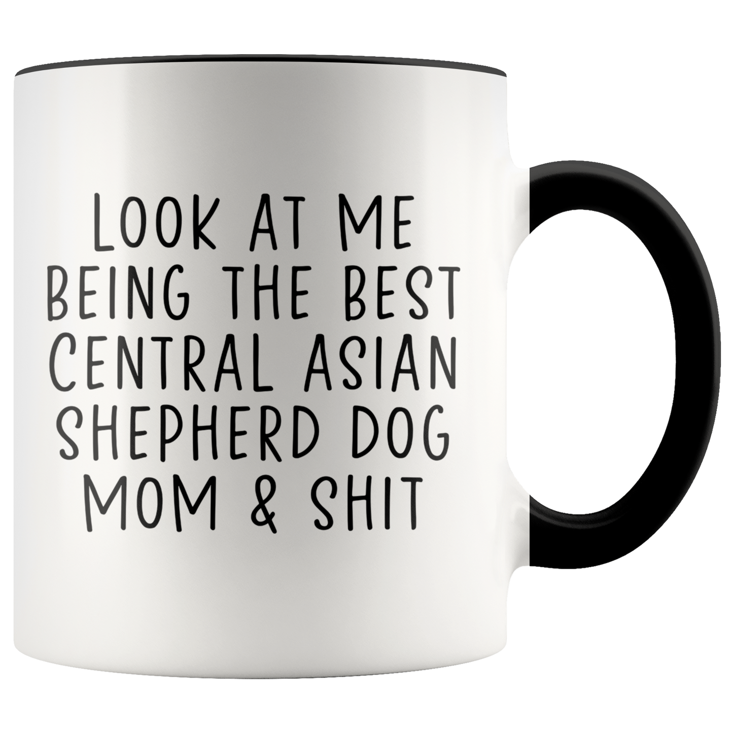 Central Asian Shepherd Dog Mom Gifts, Coffee Mug, Two Tone Accent Cup, Birthday Gift for Men and Women