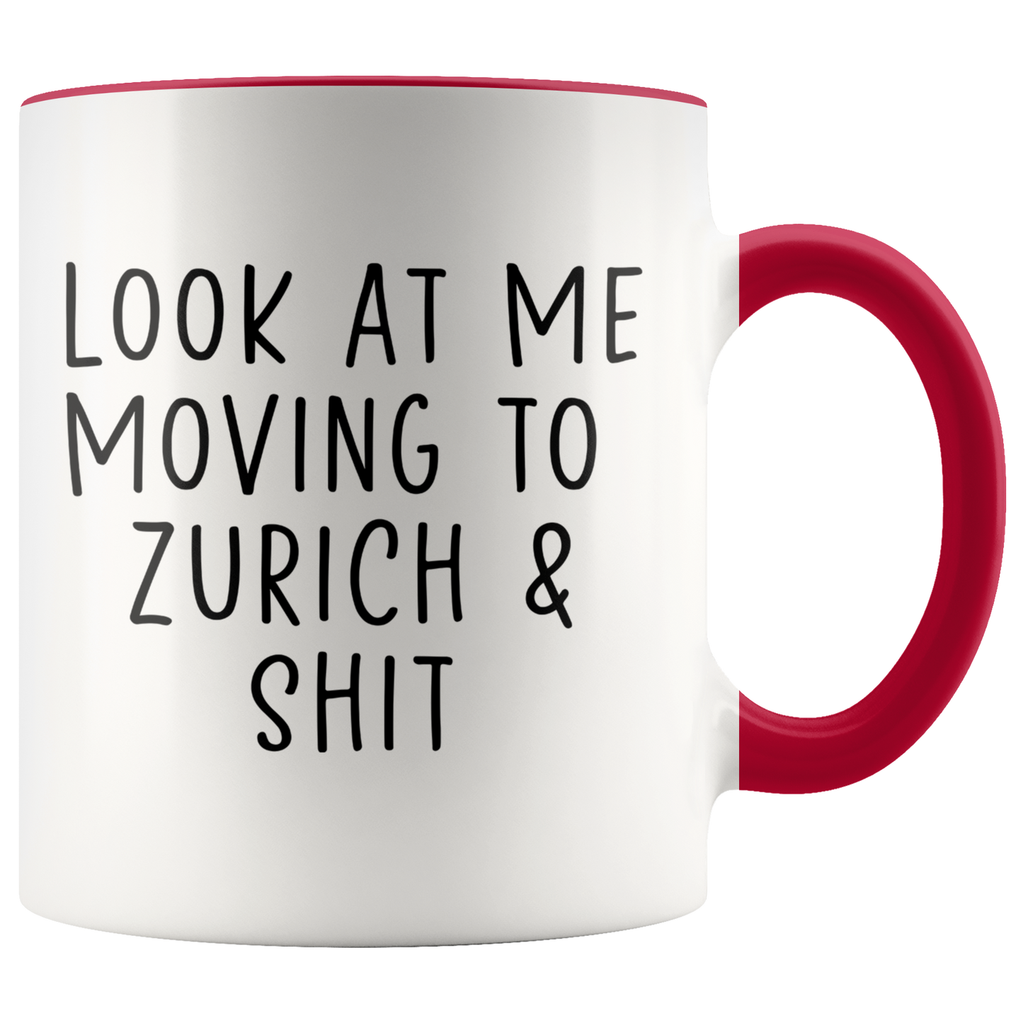 Moving to Zurich Switzerland Gifts, Coffee Mug, Two Tone Accent Cup, Birthday Gift for Men and Women