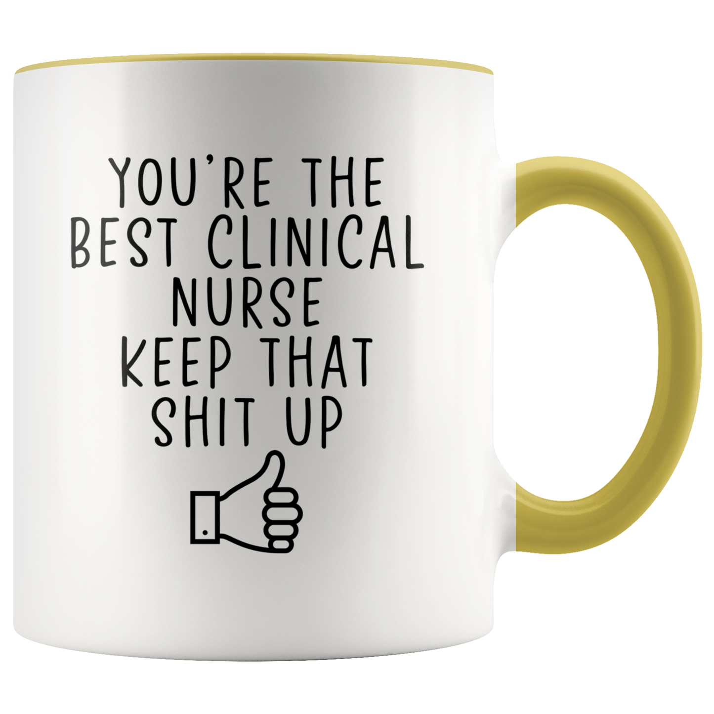 Clinical Nurse Gifts, Coffee Mug, Two Tone Accent Cup, Birthday Gift for Men and Women