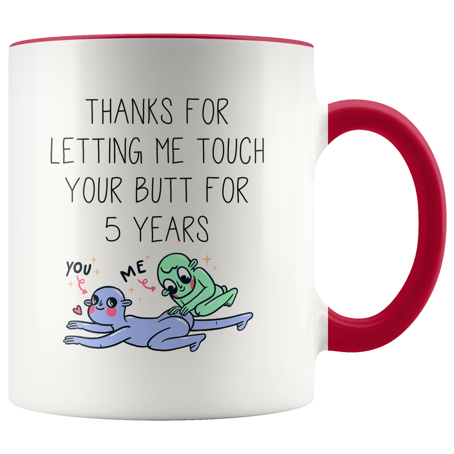 5th Anniversary Accent Mug, 5 Year Anniversary Gifts, Coffee Mug, Birthday Gifts for Men and Women