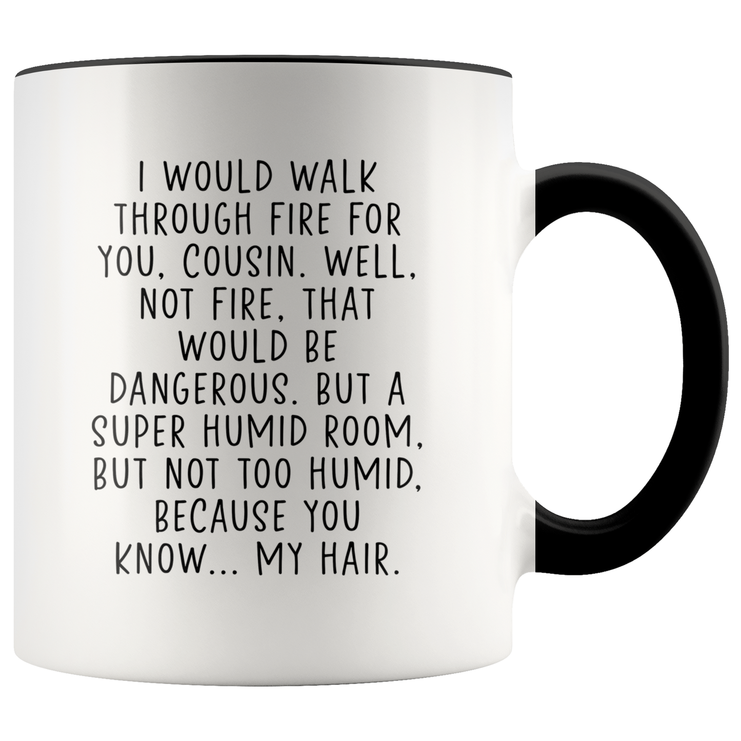 Cousin Gifts, Coffee Mug, Two Tone Accent Cup, Birthday Gift for Men and Women