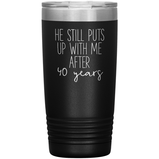 40th Anniversary Gifts, Coffee Mug, Two Tone Accent Cup, Birthday Gift for Men and Women