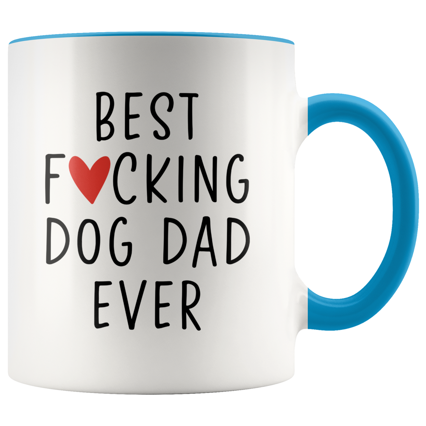 Dog Dad Gifts, Coffee Mug, Two Tone Accent Cup, Birthday Gift for Men and Women