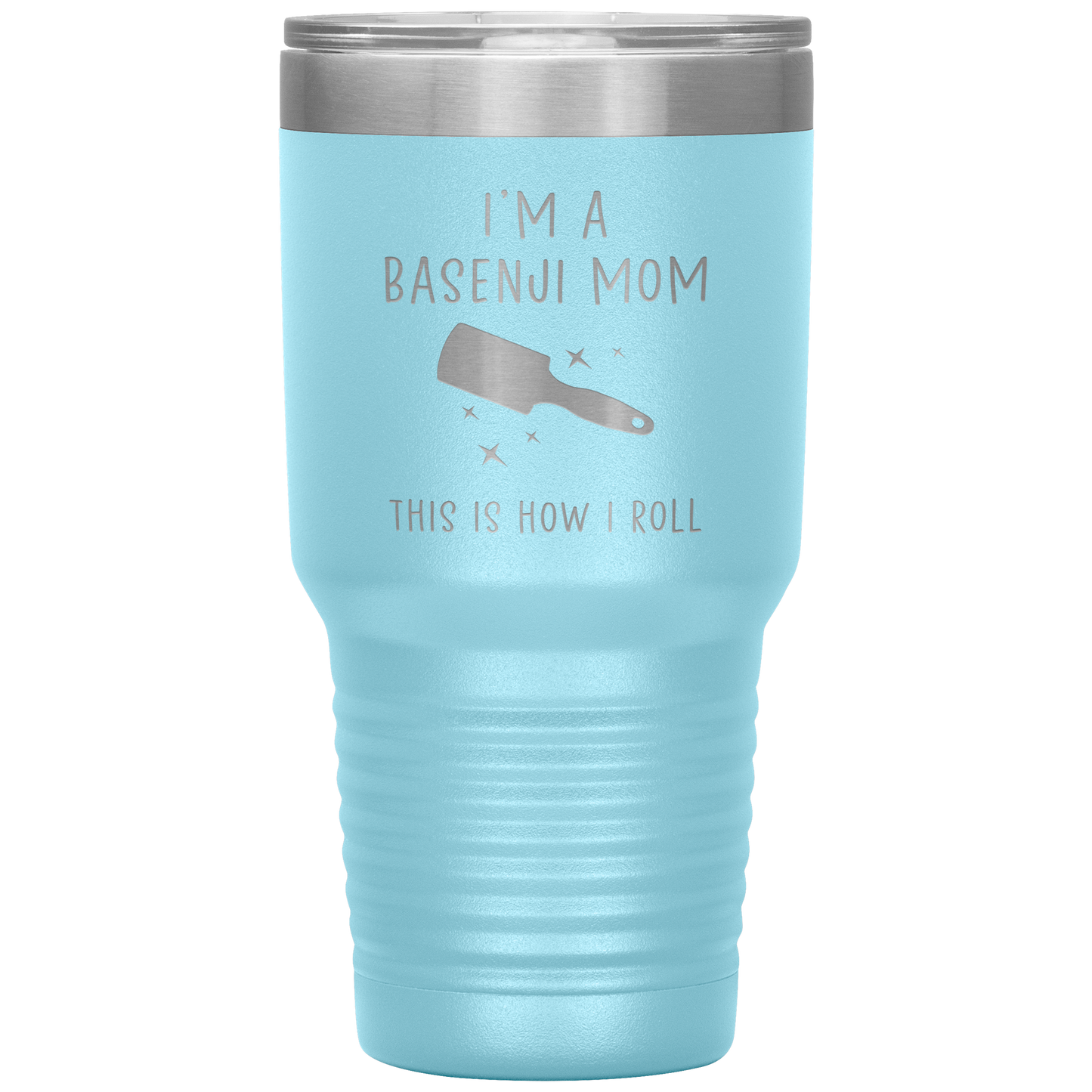 Basenji Mom Tumbler, Funny Travel Coffee Mug, Birthday Gifts for Men and Women