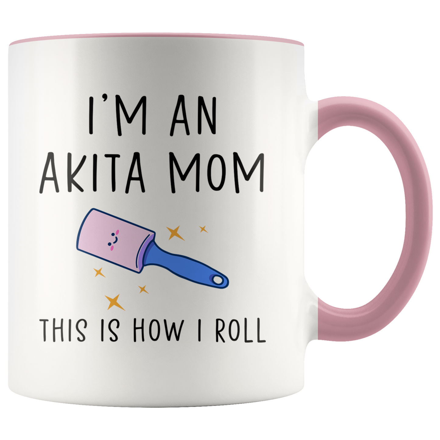 Akita Mom Gifts, Akita Mom Coffee Mug, Two Tone Accent Cup, Birthday Gift for Men and Women