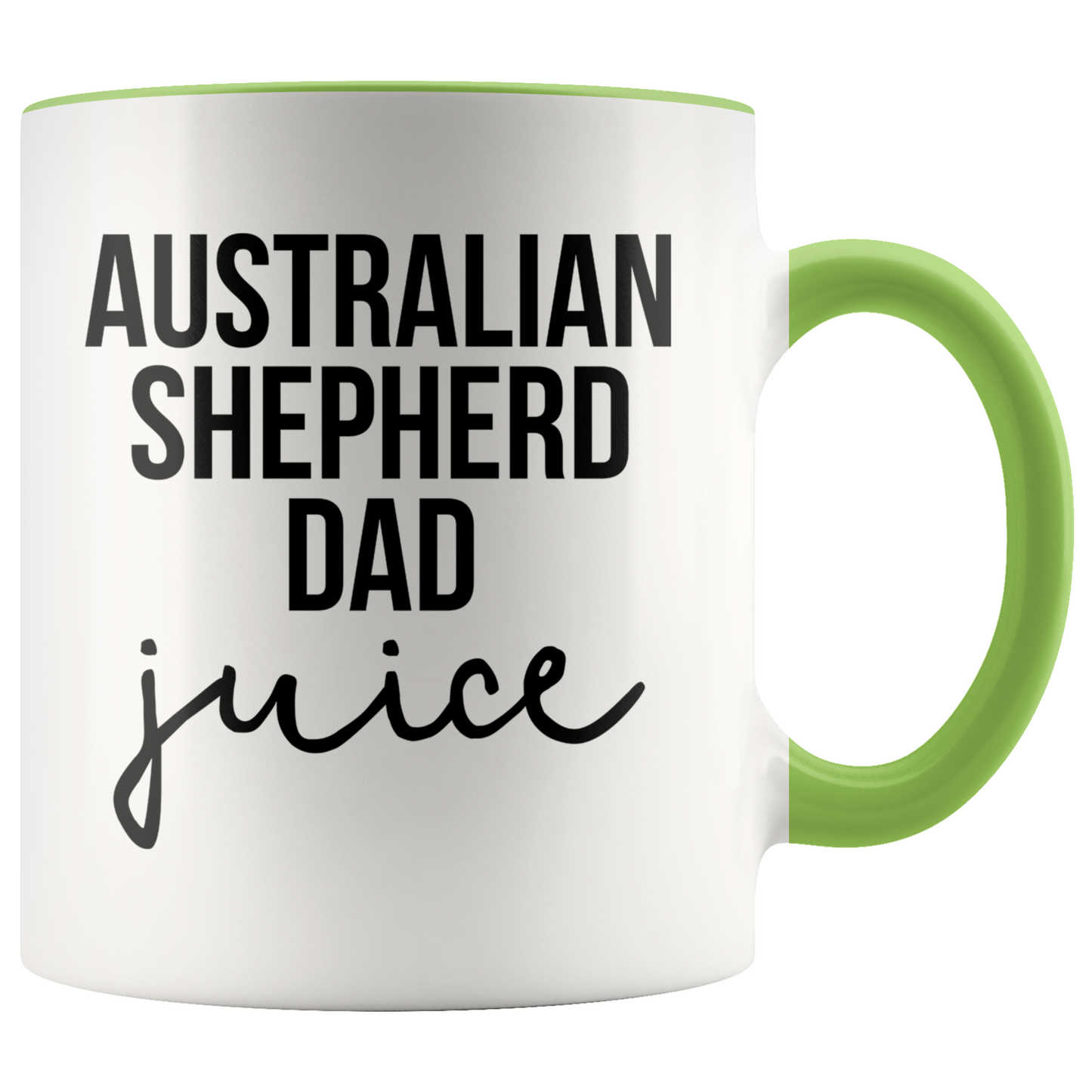 Australian Shepherd Dad Gifts, Coffee Mug, Two Tone Accent Cup, Birthday Gift for Men and Women