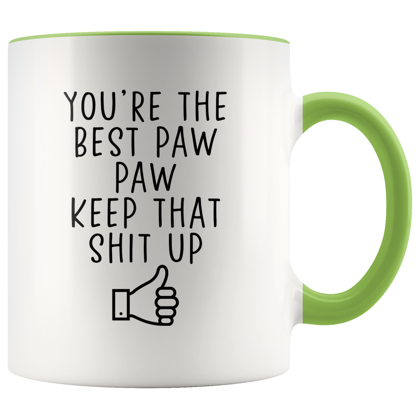 Paw Paw Gifts, Coffee Mug, Two Tone Accent Cup, Birthday Gift for Men and Women