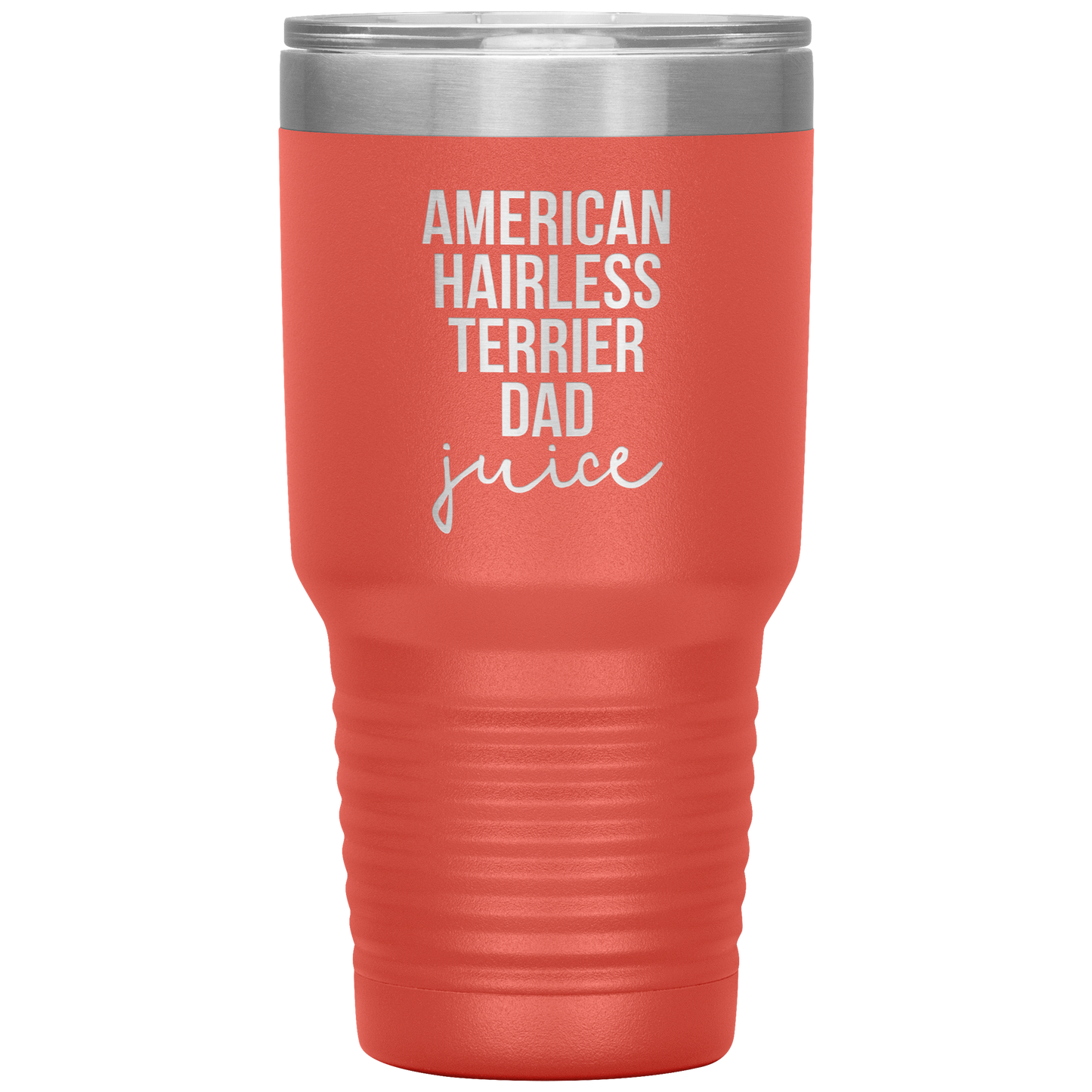 American Hairless Terrier Dad Tumbler, Funny Travel Coffee Mug, Birthday Gifts for Men and Women