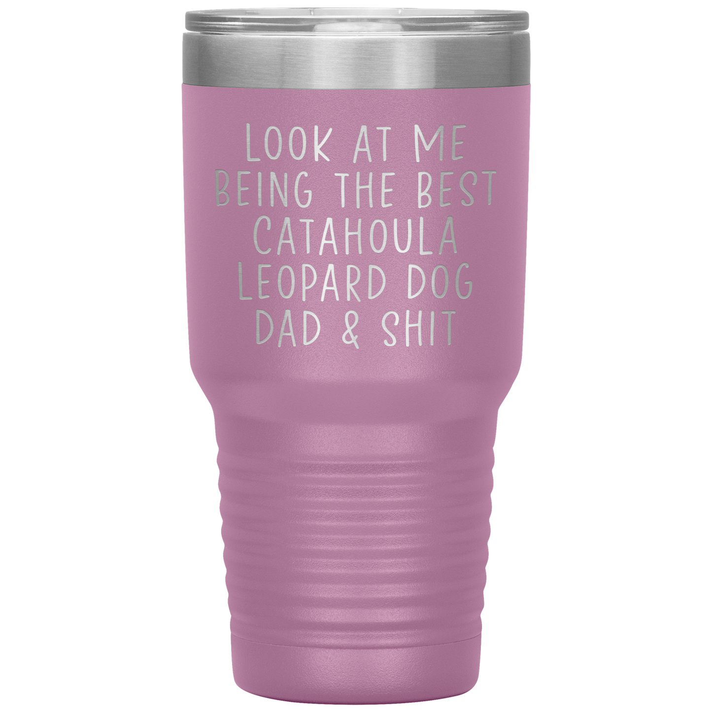 Catahoula Leopard Dog Dad Tumbler, Funny Travel Coffee Mug, Birthday Gifts for Men and Women