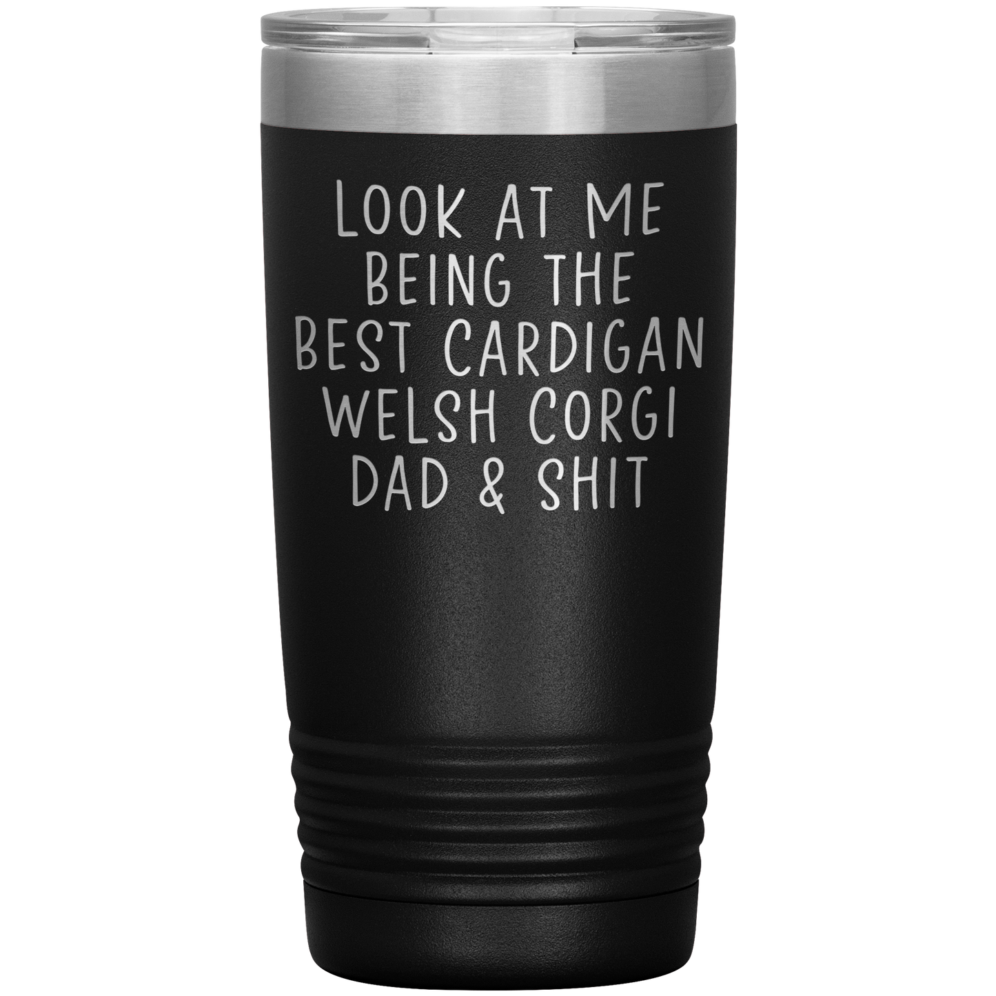 Cardigan Welsh Corgi Dad Tumbler, Funny Travel Coffee Mug, Birthday Gifts for Men and Women