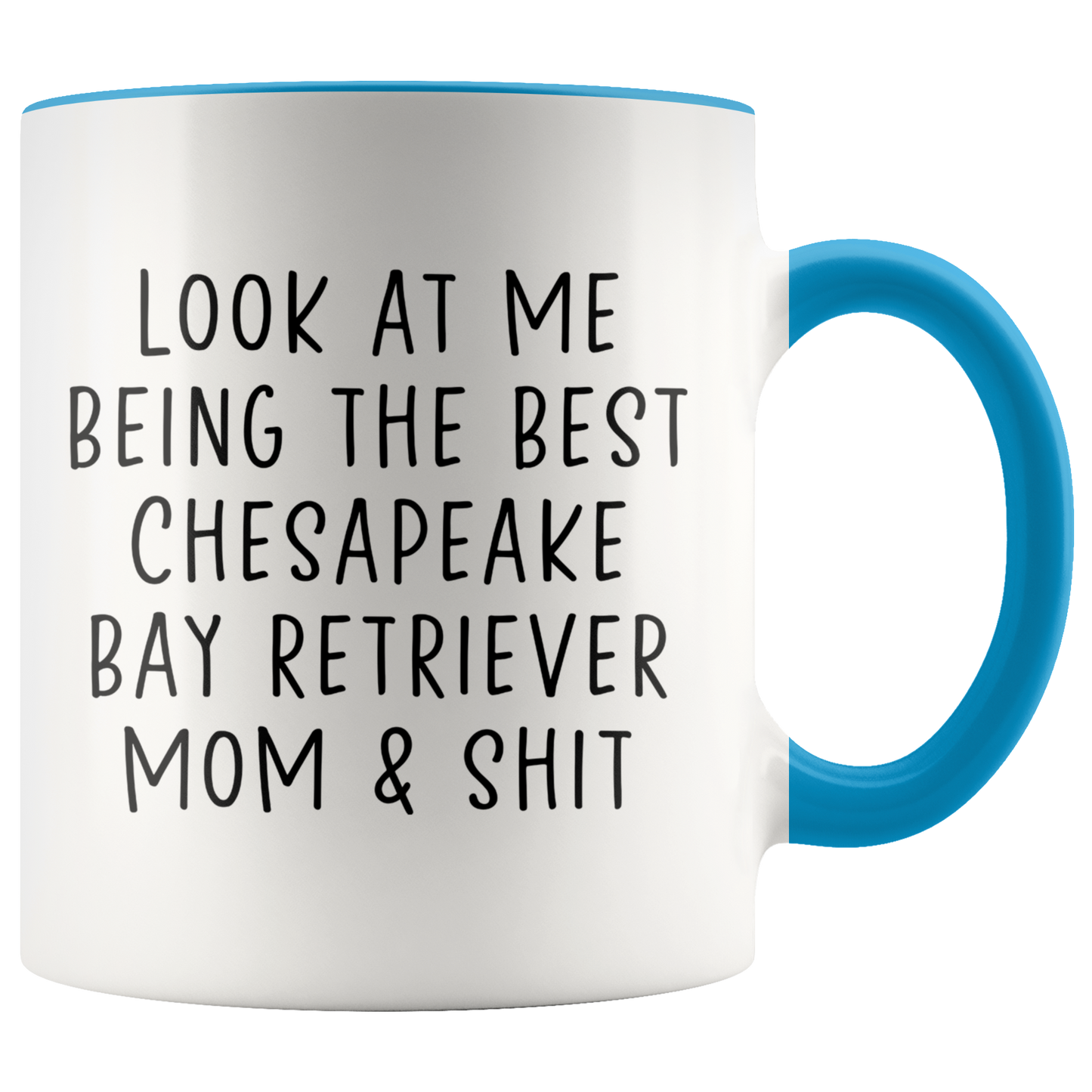 Chesapeake Bay Retriever Mom Gifts, Coffee Mug, Two Tone Accent Cup, Birthday Gift for Men and Women