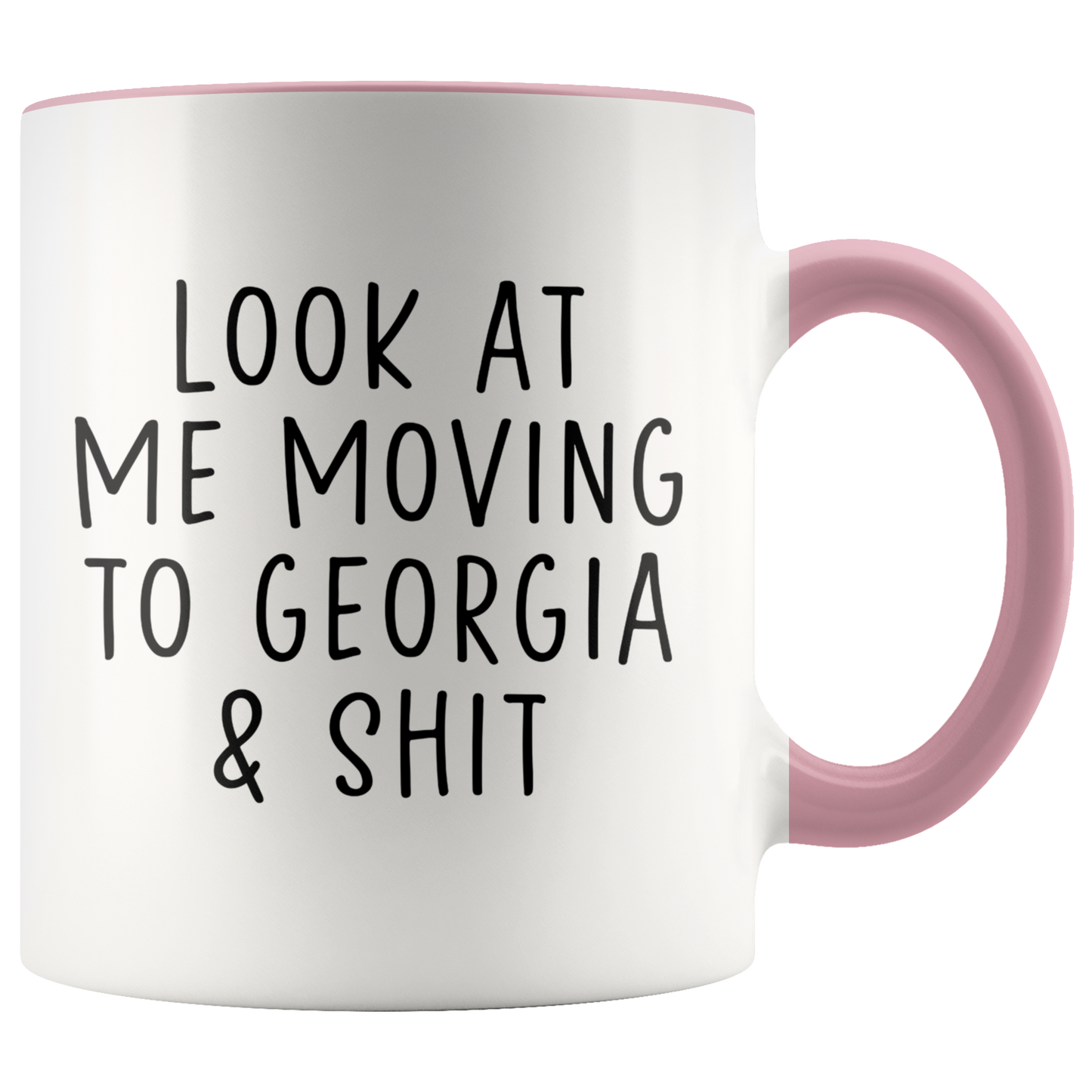 Moving to Georgia Gifts, Moving Away Coffee Mug, Two Tone Accent Cup, Birthday Gift for Men and Women